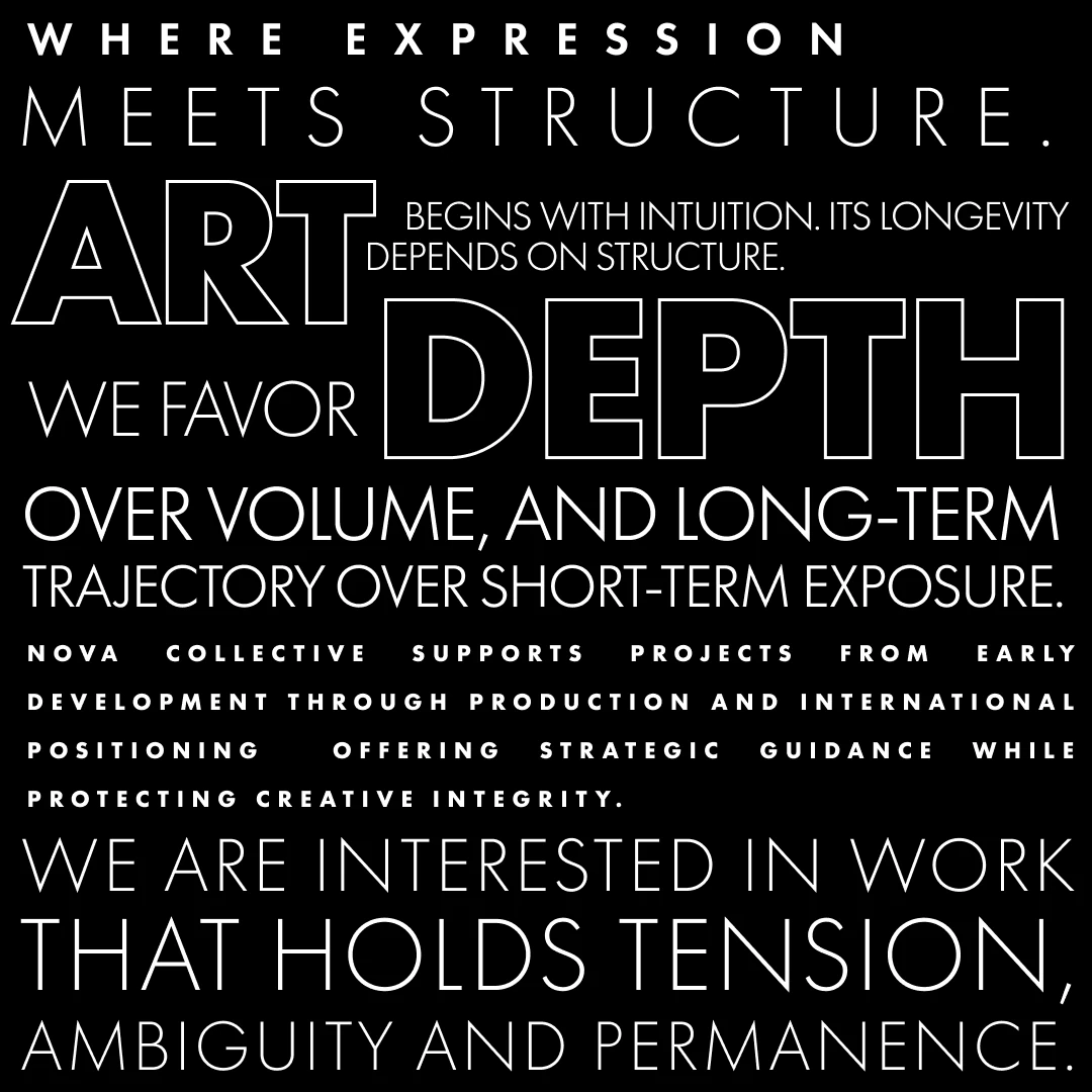 Where expression meets structure — Nova Collective philosophy statement